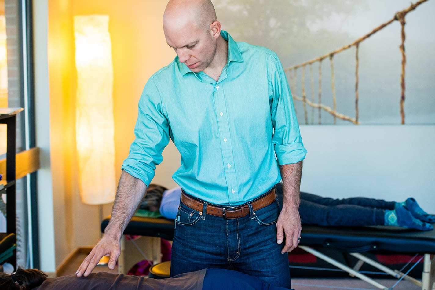 Dr. Jay performing a BioSoul Integration session in his office in Louisville, CO