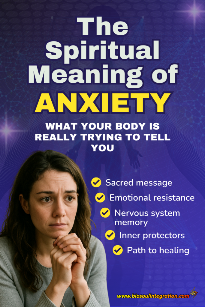 Infographic showing emotional and spiritual exploration of anxiety as a message from within
