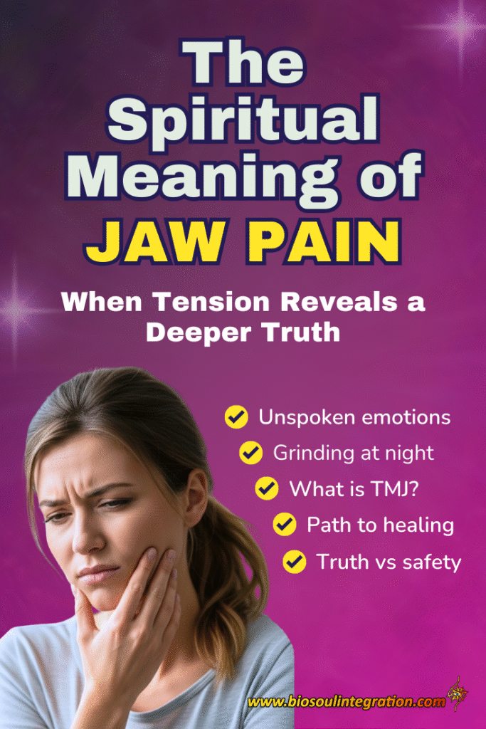 Infographic showing the spiritual meaning of jaw pain
