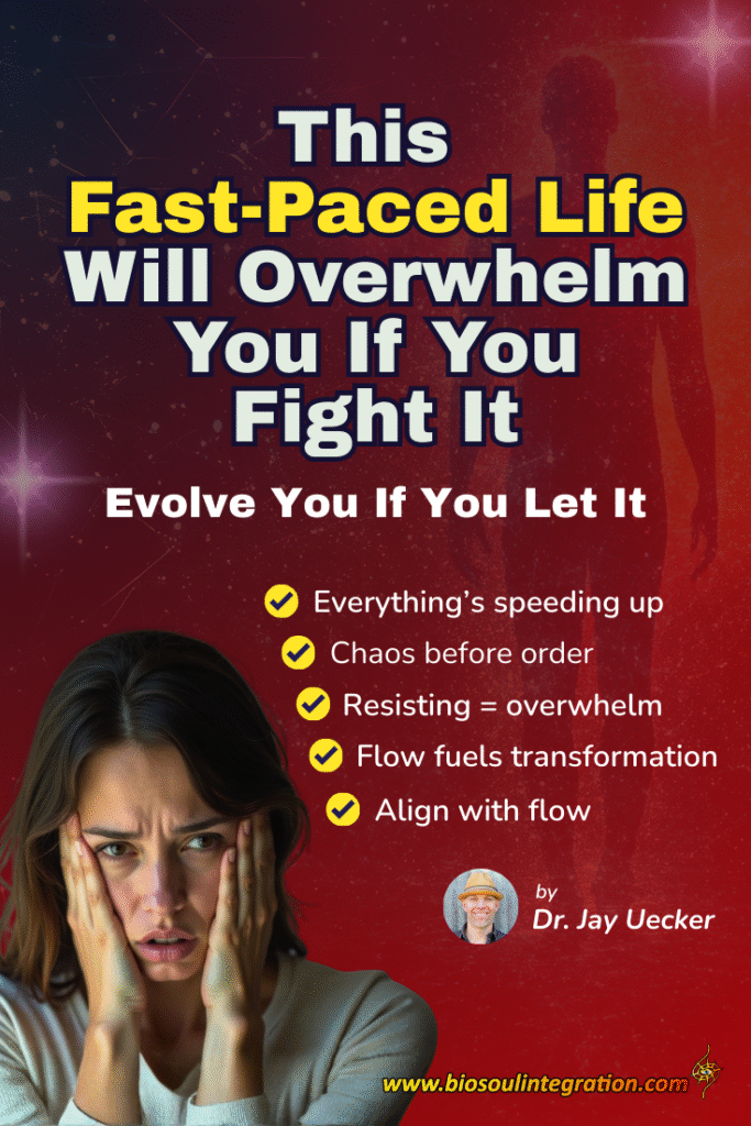 Infographic showing the fast paced life can overwhelm you if you fight it