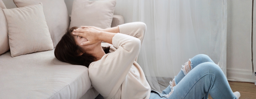 A stressed woman